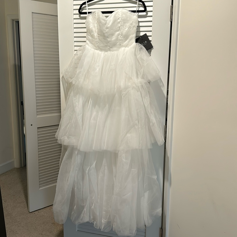 White Tulle Bridal Maxi Dress – NEW